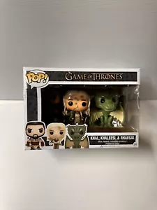Paquete de 3 Funko Pop Juego de Tronos KHAL, KHALEESI & RHAEGAL GOT HBO Max Vaulted - Imagen 1 de 6