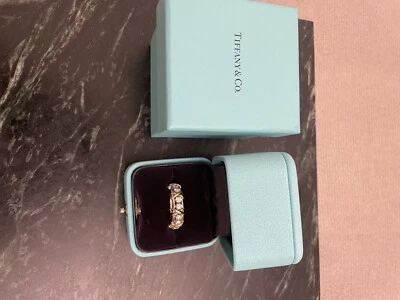 TIFFANY & CO. JEAN SCHLUMBERGER 16 STONE DIAMOND 18K GOLD PLATINUM RING BAND 5.5 - Image 1 of 3