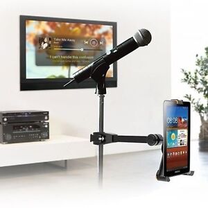 Microphone Stand Tube Pole Clamp Mount Holder for iPad Mini 2/3/4 & Small Tablet