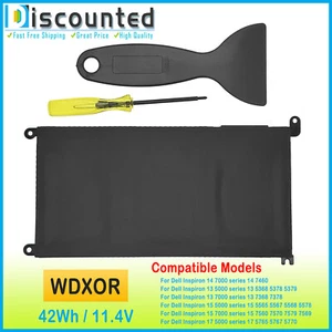 WDX0R WDXOR Laptop Battery 42Wh For Inspiron 15 5567 5568 13 5368 7368 7569 7579 - Picture 1 of 6