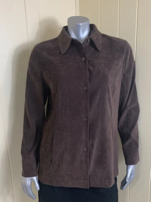 Blazer para mujer Norton McNaughton chaqueta marrón imitación gamuza talla 12 botones delanteros Foto 1 de 4