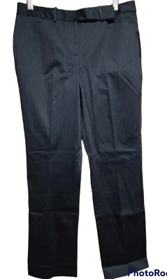 Nuevo Merona Contour Fit Negro Pin Rayas Mujer Talla 6 33" Entrepierna Foto 1 de 4