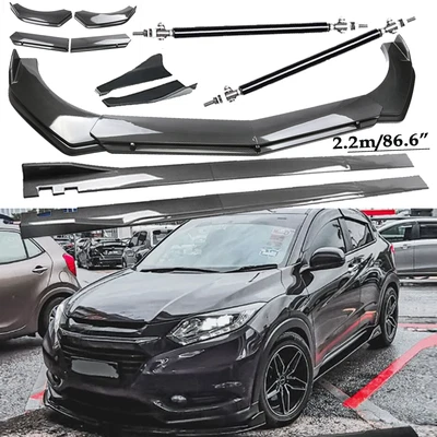 Carbon Fiber Front Bumper Lip Spoiler Side Skirt Body Kits For Honda HRV HR-V Foto 1 de 4