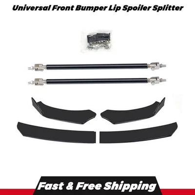 Front Bumper Lip Spoiler Splitter Strut Rods Glossy For Pontiac grand prix - Image 1 of 4