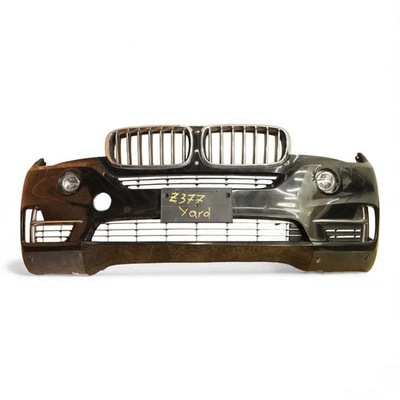 14-18 Bmw X5 F15 Bumper Panel W Washer Park Assist Grille Front Black 475 Oem - Image 1 of 4