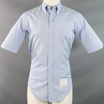 Camisa Manga Corta THOM BROWNE Vintage SS07 Talla 38 Azul Blanco Algodón Guinga Foto 1 de 4
