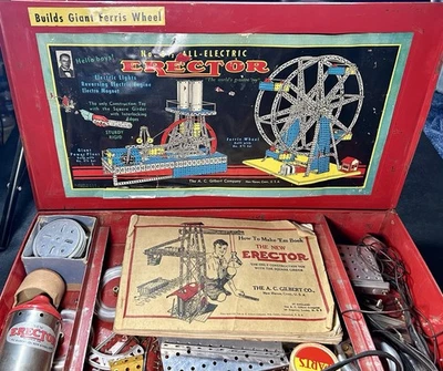 ¡VINTAGE! Juego de montador con estuche metálico e instrucciones originales.  Noria rara Foto 1 de 4