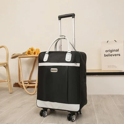 16" 18" Oxford Underseat Carry On Luggage Rolling Spinner Lightweight Travel Bag - Image 1 of 4