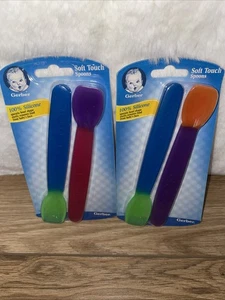 Vintage 2001 Gerber Soft Touch Silicone Spoon Lot Multicolored NOS NEW - Picture 1 of 3
