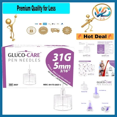 Puntas de bolígrafo 31G x 5 mm ajuste universal estéril confort paquete de 100 Foto 1 de 4