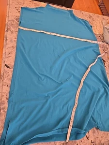 Eileen Fisher Dress XL Turquoise mock Neck Short Sleeve Solid Jersey Minimalist - Picture 1 of 16