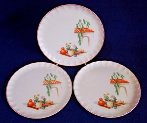 Set of 3 Dinner Plates ~ W.S. George BOLERO Mexi ~ Southwestern Hacienda ~ Vtg - Picture 1 of 5