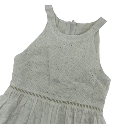 Vineyard Vines Eyelet Dress Tiered Ruffle Sleeveless White Cotton Size 10 - Image 1 of 4