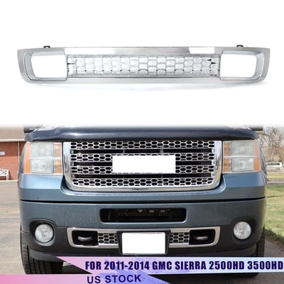 For GMC Sierra 2500HD 3500HD 2011-2014 Chrome Front Bumper Lower Grille Mesh NEW Foto 1 de 4