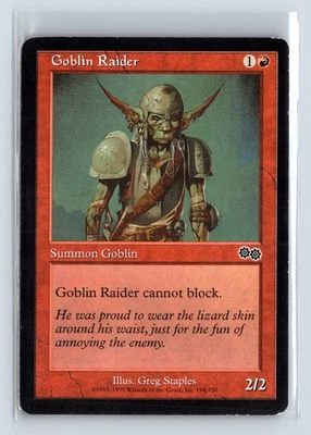 (3x) GOBLIN RAIDER – MTG Magic the Gathering Card – Urza's Saga – Common - Image 1 of 4