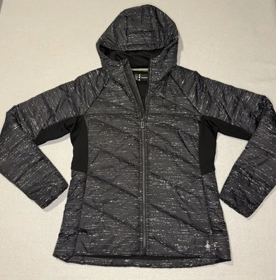 Chaqueta acolchada Smartwool Smartloft 150 para mujer cremallera completa con capucha negra talla grande Foto 1 de 4