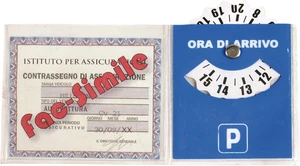 65344 Porta Bollo Assicurazione Con Disco Orario - Foto 1 di 12