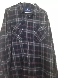 Camisa para hombre Rocawear negra a cuadros manga larga botón delantero talla: 3XB, 3XL, XXXL - Imagen 1 de 2