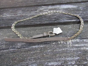 NWT Chico's Ladies Skinny Links Braided Gold Metal Neutral Belt Size L - Picture 1 of 4