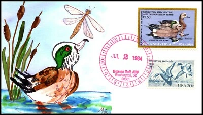 Scott RW51 $7.50 Duck Stamp Melissa Fox Hand Painted FDC 1 Of 2 - Image 1 of 2