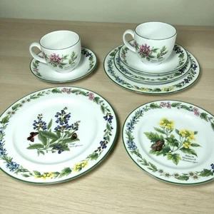 Lote de 8 Piezas Royal Worcester Herbs: 2 Cada una de Tazas y Platillos Plato de Pastel y Plato de Ensalada - Imagen 1 de 12