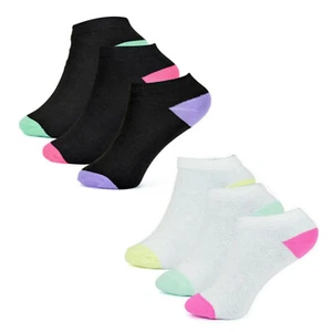 Girls Trainer Socks Kids Children Heel Toe School Sports Designed Ankle Liners - Picture 1 of 9