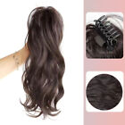 Synthetic Claw Clip Ponytail Hair Extensions Short Curly Natural Tail False  _Cu