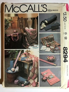 UNCUT McCall’s 8294 Needlecraft Accessories Caddy Case Bags Sewing Pattern - Picture 1 of 2