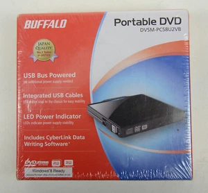 Reproductor de DVD portátil BUFFALO / Escritura DVSM-PC58U2VB - DVD±RW PC/MAC NUEVO SIN ABRIR - Imagen 1 de 12