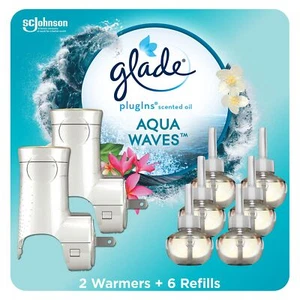 Glade PlugIns Scented Oil Warmer + 6 Refills (Aqua Waves) Plug in Glade - Picture 1 of 9
