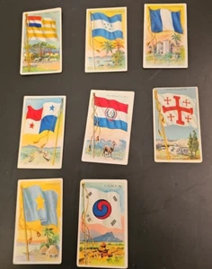 8 Vintage Recruit Little Cigars Tobacco Cards Flags of all Nations Various - Picture 1 of 17