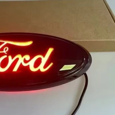 9'' RED LED Dynamic Light Grille Emblem Badge For Ford F-150 F-250 Truck Oval Foto 1 de 3