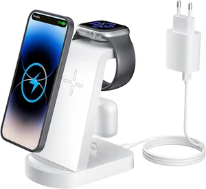 Caricatore Wireless,Innisto 3 in 1 Caricabatterie Wireless Induttiva,Stazione Ri - Zdjęcie 1 z 12