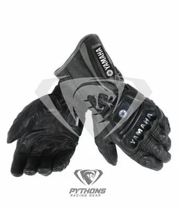 Yamaha Motorcycle Motorbike Racing Leather Gloves - Picture 1 of 2