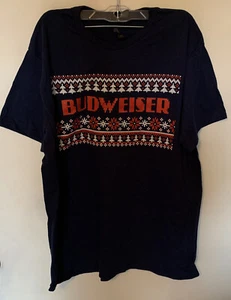 Budweiser T Shirt Size Large. Navy - Picture 1 of 2
