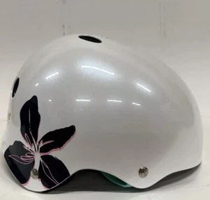 Size S\M Triple 8 NYC Sweatsaver Helmet White Floral Pearl - Picture 1 of 10