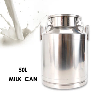 50L Milk Bucket Stainless Steel Can Mil Can Tote Jug 13.25Gallon Barrel Canister - Picture 1 of 10