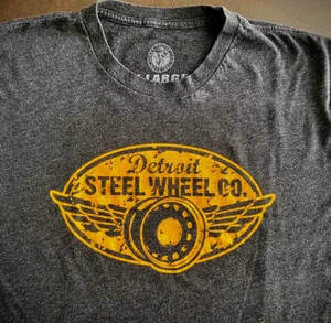 Detroit Steel Wheel Co. T-Shirt ~ schwarzes Herren-T-Shirt, Gr. X-Large (Slim) - HOT ROD - Bild 1 von 4