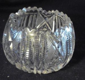 Hoare Cut Glas Zuckerschale signiert American Brillant Periode Schnitt #909 - Bild 1 von 8