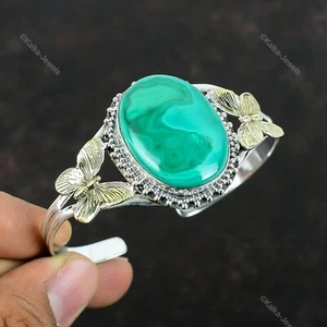 925 Sterling Silver Malachite Gemstone Wife Butterfly New Wedding Bangle Jewelry - Picture 1 of 7