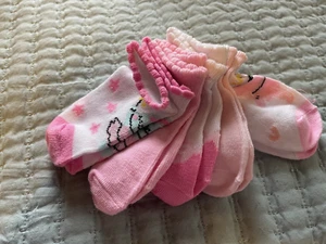 5 PR PINK ankle SOCKS size 4 new no tags (light pink & dark pink) - Picture 1 of 4