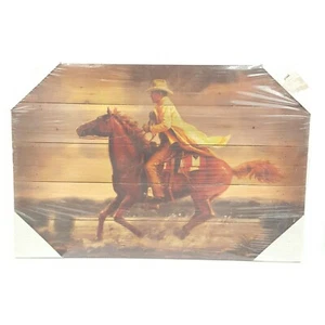 Cowboy Life Running Horse Picture Nature Wood Prints Ranching Outdoors New - Picture 1 of 7