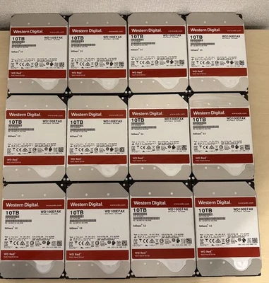 12x WD Red WD100EFAX 10TB NAS Festplatte 3,5" [120 TB insgesamt] Posten Konvolut - Bild 1 von 4