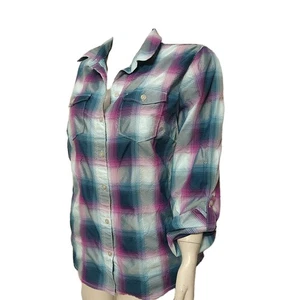 Eddie Bauer Women's Size Medium Canvas Button Up Hiking Trail Shirt Long Sleeve - Picture 1 of 7