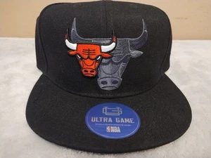 NBA Chicago Bulls Black Structured Snapback Hat By Ultra Game ~NEW - Picture 1 of 10