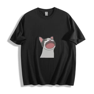 Screaming Cat T-Shirt - Hilarious Yowling Kitty Design Unisex Tee - Picture 1 of 22