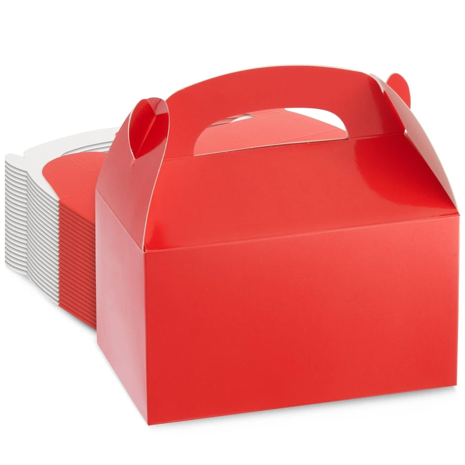 Pack of 24 Paper Treat Boxes Gable Favor Fun Party Play Goodie 2 Dozen Bright Re