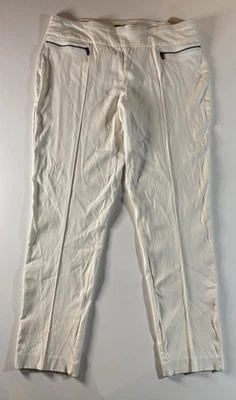 Pantalones capri para mujer Style & Co blancos XL tiro medio cómodos cintura cremallera bolsillo rayón Foto 1 de 4