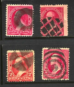 Collection Few Fancy Cancel 2 Cent Washington Untyped Bureaus 1894-95 US 56B11 - Picture 1 of 3