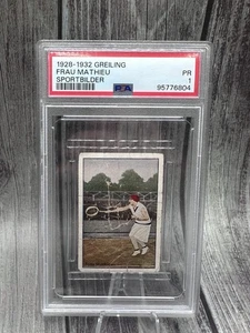 1928-1932 GREILING SPORTBILDER FRAU MATHIEU Frankreich Tennis PSA 1 Poor German - Picture 1 of 10